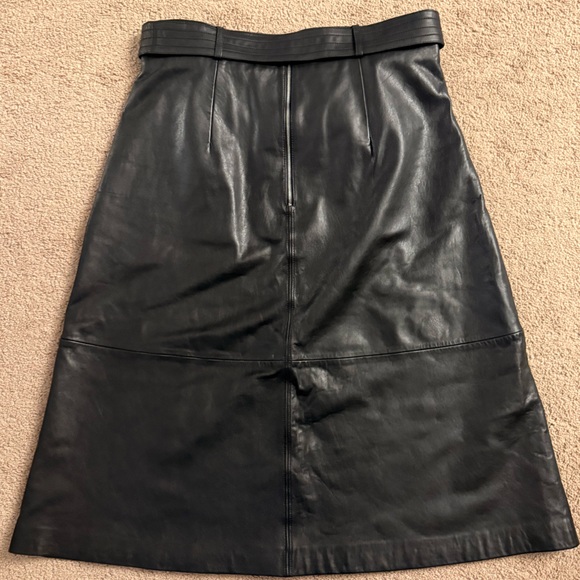 Hugo Boss Black A-Line Leather Skirt - Picture 7 of 7